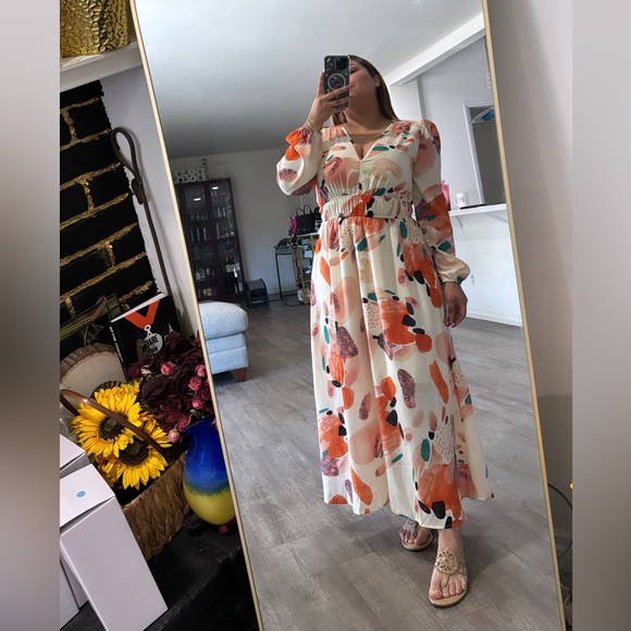 LAST PRICE🍒🤍 PRETTY GARDEN fall boho maxi dress 🌷 - Picture 5 of 13